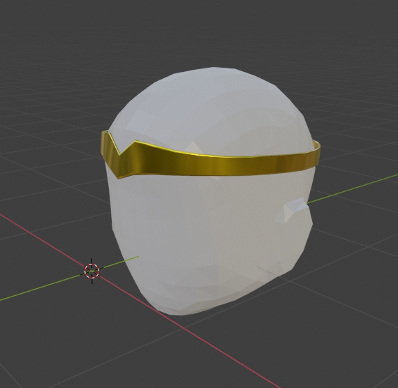 золотая 3D корона для головы (blender)
