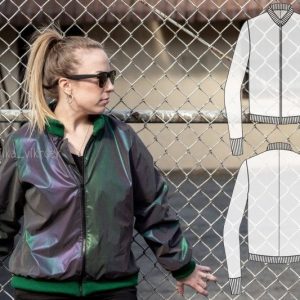 Выкройка женского бомбера из ткани.