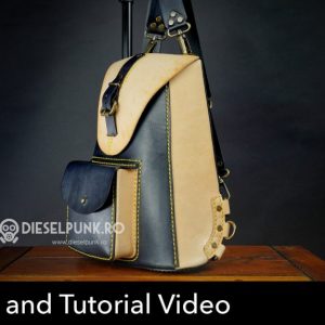 Выкройка кожаного рюкзака с клапаном и накладным карманом.