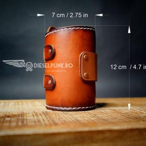 Выкройка кожаного чехла для стакана с ручками.