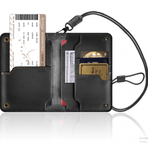 Выкройка кожаного дорожного кошелька для паспорта на веревке.