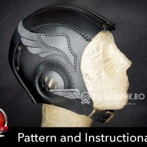 Выкройка кожаного шлема авиатора с крыльями на ушах.