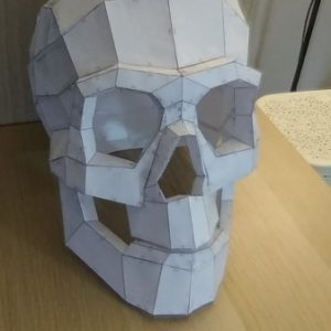 Выкройка 3D маски в форме черепа.
