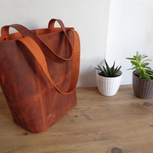 Выкройка кожаной сумки-шоппера.