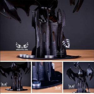 Выкройка кожаного аксессуара в виде башни.