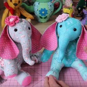 Выкройка для создания мягкой игрушки в форме слона из ткани.