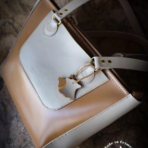 Женская кожаная сумка Tote с узором.