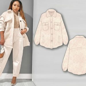 Выкройка легкого пальто-рубашки для весны и осени