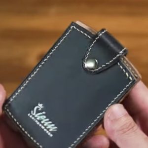 Выкройка кожаной визитницы для множества карт (гармошка) с пуговицей.