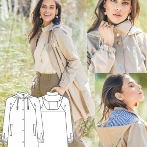 Выкройка женской лёгкой куртки с капюшоном