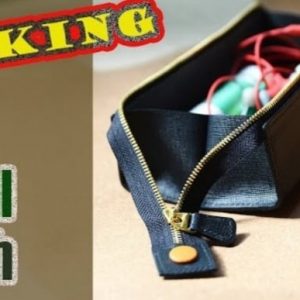 Выкройка кожаного пенала на молнии.