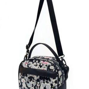 Выкройка женской сумки через плечо из ткани и кожи.