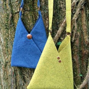 Выкройка для женской сумочки в стиле оригами из фетра.