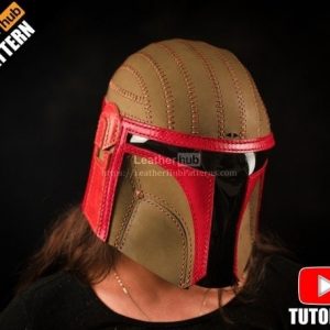 Выкройка кожаного шлема Мандалорца из вселенной Звёздных войн.