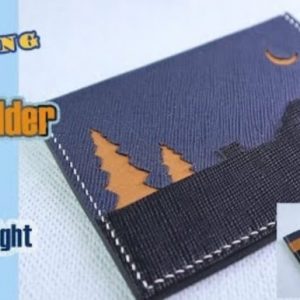 Визитница из кожи с узором