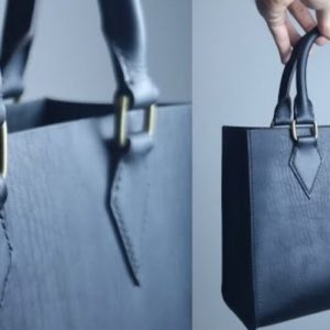 Выкройка кожаной сумки-шопера с открытым отделением и видеоурок по сборке.