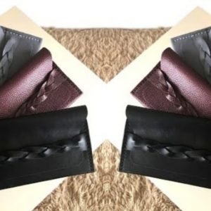 Выкройка длинного женского кошелька с клапаном и плетеной застежкой.