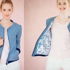 Выкройка женской куртки из ткани размером 34-44 евро.