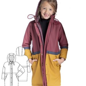 Выкройка детской куртки-парки с капюшоном