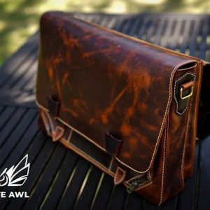 Выкройка кожаного портфеля для документов.