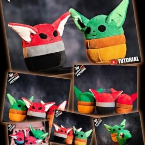 Выкройка маленькой плюшевой игрушки "Маленький Йода" из сериала "Мандалорец".