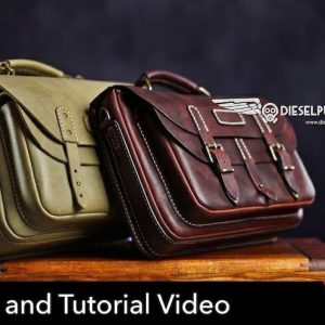 Выкройка для шкіряного портфеля з трьома ременями на застібці.