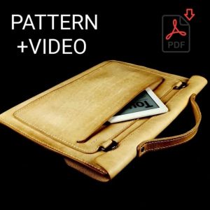 Выкройка кожаного мини-портфеля для документов.