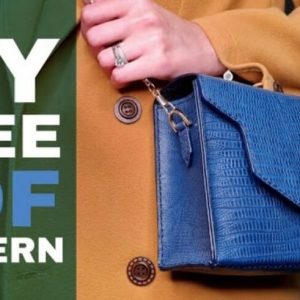 Выкройка маленькой женской кожаной сумочки через плечо (кросс-сумка) с деталями для основной панели и клапана.