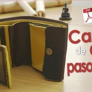 Выкройка кожаного тройного кошелька с отделением для монет.