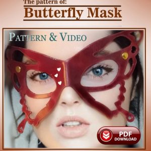 Выкройка кожаной маски в форме бабочки для лица.