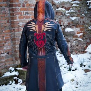 Мужской кожаный плащ с узором "Assassins Jacket".