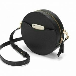 Выкройка женской кожаной круглой сумки через плечо.