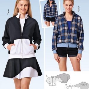 Выкройка женской тканевой олимпийской куртки размеров 34 - 46.