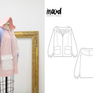 Выкройка женской легкой спортивной ветровки с капюшоном.