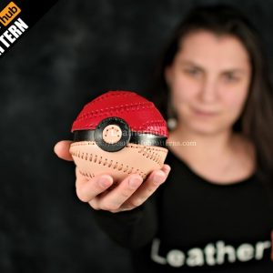 Выкройка кожаной коробки в форме Покебола.