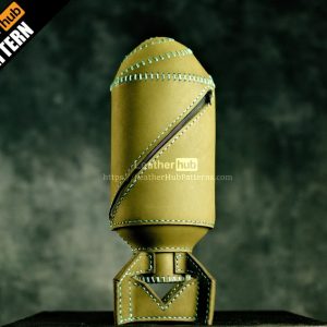 Выкройка для кожаной коробки в форме гранаты.