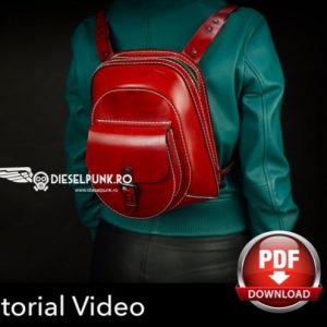 Выкройка кожаного рюкзака с передним накладным карманом.