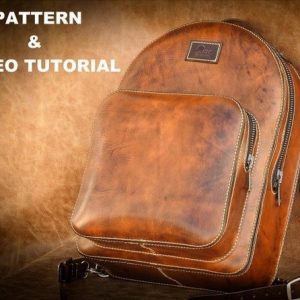 Выкройка кожаного рюкзака классической формы.