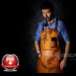 Выкройка кожаного фартука для парикмахерской с практичным и стильным дизайном.