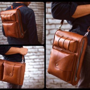 Выкройка кожаной сумки-рюкзака для деловых аксессуаров.