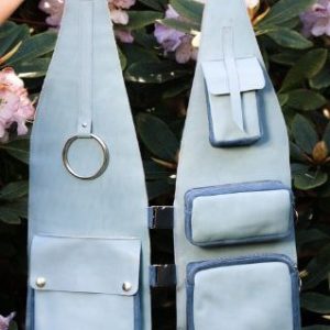 Выкройка женского кожаного жилета с карманами и простым