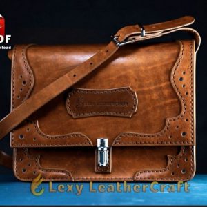 Выкройка кожаного портфеля для хранения документов.