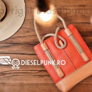 Выкройка кожаной сумки-шопера с ручками из веревки.