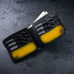 Выкройка двойного кожаного кошелька.