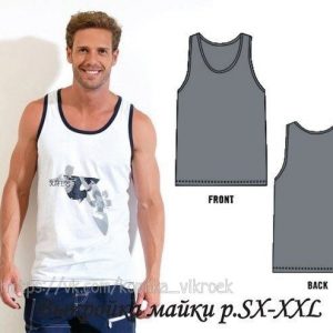 Выкройка летней вязаной мужской футболки размеров S-XXL.