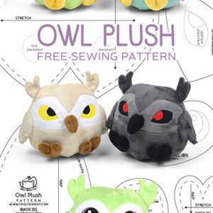 Выкройка для изготовления мягкой игрушки совы.
