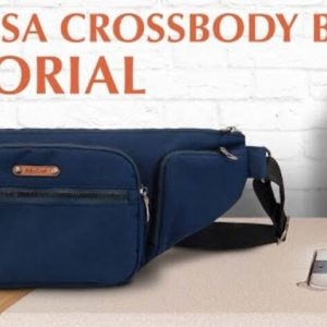 Выкройка для тканевой слинг-сумки с двумя карманами для документов.