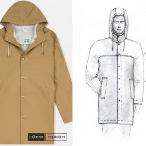 Выкройка мужского плаща с размерами от 46 до 62.