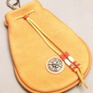 Выкройка кожаной ключницы в форме мешочка.