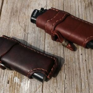 Выкройка кожаного чехла для зажигалки с бусиной.